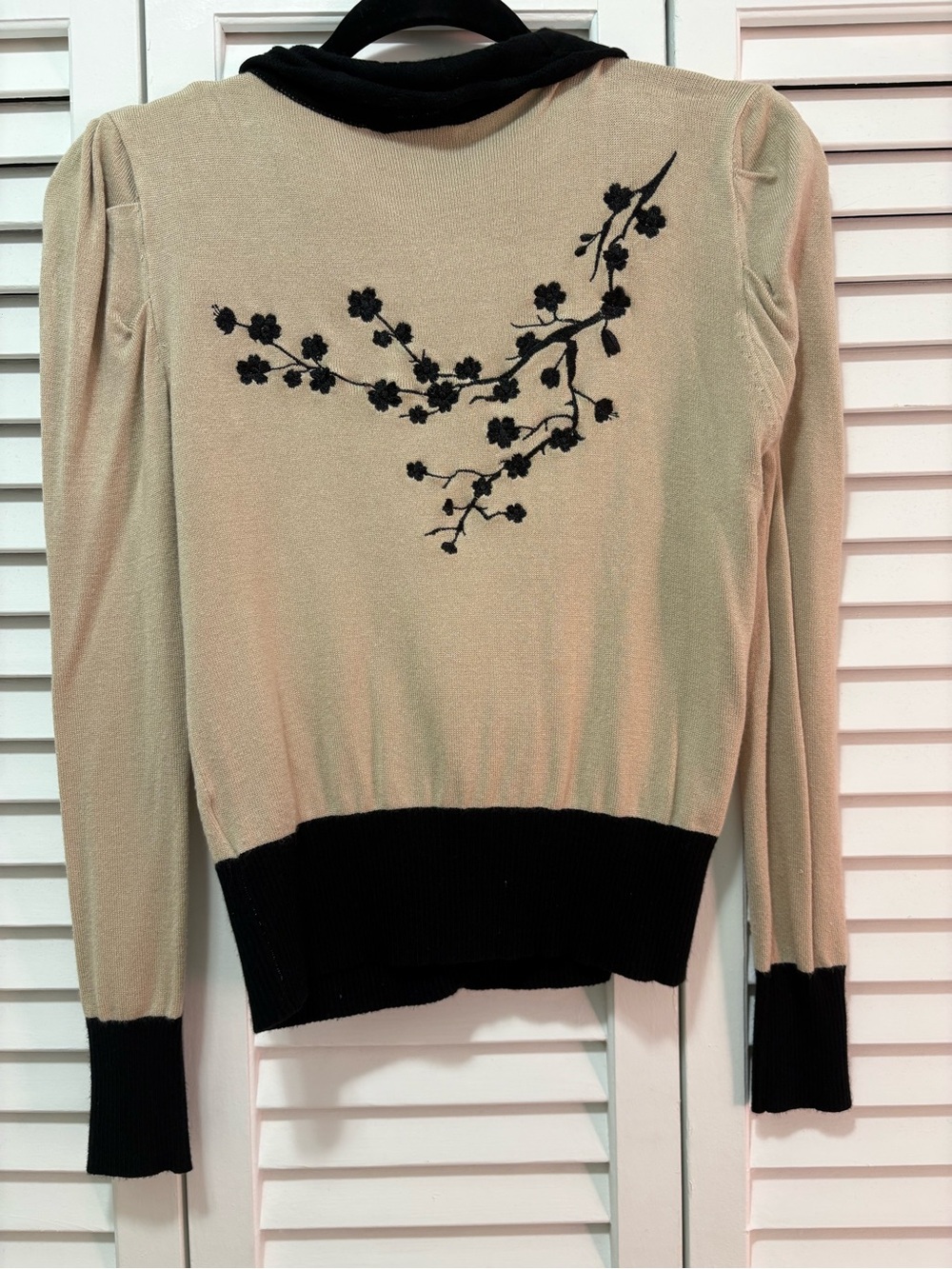 Banned Apparel Beige Knit Sweater with Black Trim - Picture 2 of 5